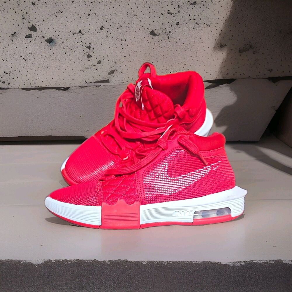 Nike LeBron Witness VIII Kids Red/White Mid Top Basketball Shoes US 5.5 EU38